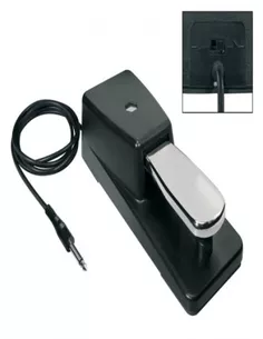 Sustain pedal, deluxe model metal, switchable polarity