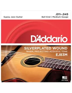 D'Addario EJ83L Silverplated wound Gypsy Jazz
