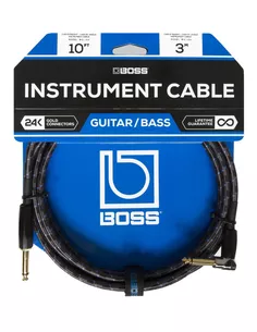 Boss BIC-10A 10ft / 3m Instrument Cable, Angled/Straight 1/4" jack