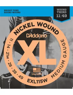D'Addario EXL115W Wound Third 11-49