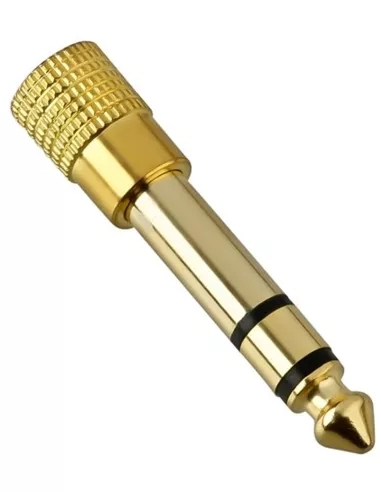 Boston AT165G adaptor, 3,5mm jack female stereo, 6,3mm jack male stereo, gold metal