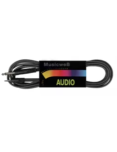 audio cable, black, 1.5 meter, jack mono - mini-jack mono