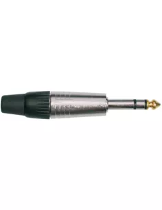 jack plug, 6,3mm, 3-pole, aluminium, rubber 7,5mm