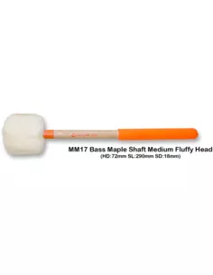 Chalklin MM17 basdrum mallets maple-shaft, FluffyHead 72mm