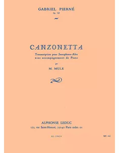 Gabriel Pierné Canzonetta Alto Saxophone and Piano