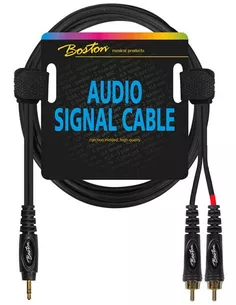 audio signal cable, 2x RCA to 3.5mm jack stereo, 0.75mtr