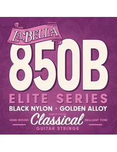 La Bella L850B Elite, Black Nylon, Gold Wound