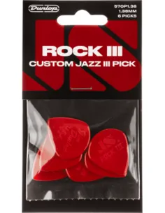 DUNLOP Plectrum Rock III Custom Jazz III zakje met 6