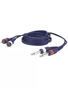 DAP Line kabel 2 Mono Jack to 2 RCA, diverse lengtes van 1,5 mtr tot 3 mtr